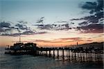 View at sunset of Santa Monica Pier in Los Angeles, California