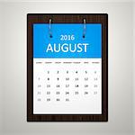 An image of a stylish calendar for event planning 2016 august