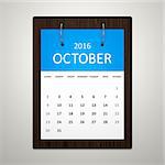 An image of a stylish calendar for event planning 2016 october