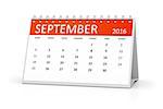 An image of a table calendar for your events 2016 september