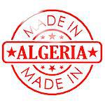 Made in Algeria red seal image with hi-res rendered artwork that could be used for any graphic design.