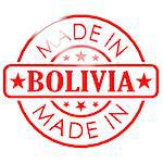 Made in Bolivia red seal image with hi-res rendered artwork that could be used for any graphic design.