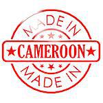 Made in Cameroon red seal image with hi-res rendered artwork that could be used for any graphic design.
