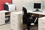 computer and printer in a modern office