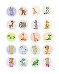 Vector illustration of the icons animals set