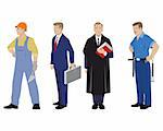 Vector illustration of a four profession people