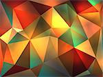 A colorful and warm abstract background of glowing triangles of reds, greens, oranges, peach, colors illustration. Vector EPS 10 available. EPS file contains transparencies.