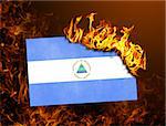 Flag burning - concept of war or crisis - Nicaragua