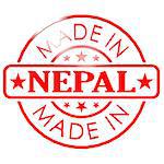 Made in Nepal red seal image with hi-res rendered artwork that could be used for any graphic design.