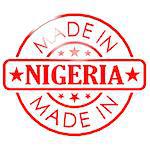 Made in Nigeria red seal image with hi-res rendered artwork that could be used for any graphic design.