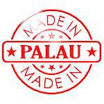 Made in Palau red seal image with hi-res rendered artwork that could be used for any graphic design.