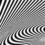Pattern with optical illusion. Black and white background. Vector illustration.