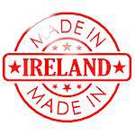 Made in Ireland red seal image with hi-res rendered artwork that could be used for any graphic design.