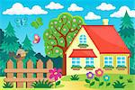 Garden and house theme background 1 - eps10 vector illustration.