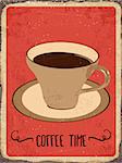 Retro metal sign "Coffee time", eps10 vector format