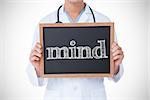 The word mind against doctor showing little blackboard