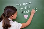 Mothers day greeting against green chalkboard