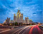 Kotelnicheskaya Embankment Building, One of the Moscow Seven Sisters in the Evening, Moscow, Russia