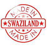 Made in Swaziland red seal image with hi-res rendered artwork that could be used for any graphic design.