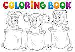 Coloring book children playing theme 1 - eps10 vector illustration.
