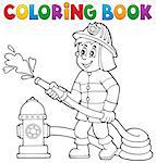 Coloring book firefighter theme 1 - eps10 vector illustration.