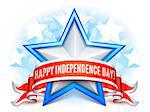 USA independence day background with star and banner