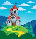 Fairy tale castle theme image 3 - eps10 vector illustration.