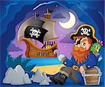 Sitting pirate theme image 7 - eps10 vector illustration.