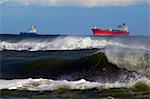 Europe, France, Herault, Sete commercial boats in the storm.