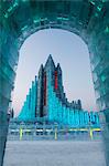 Spectacular illuminated ice sculptures at the Harbin Ice and Snow Festival in Harbin, Heilongjiang Province, China, Asia