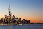 One World Trade Center and Downtown Manhattan across the Hudson River, New York, United States of America, North America