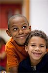 Boys smiling in classroom