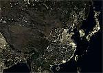 China at night in 2012. This satellite image shows urban and industrial lights.