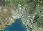 Colour satellite image of Melbourne, Australia. Image taken on January 30, 2014 with Landsat 8 data.