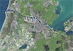 Colour satellite image of Amsterdam, Netherlands. Image taken on September 17, 2014 with Landsat 8 data.