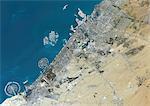 Colour satellite image of Dubai, United Arab Emirates. Image taken on December 25, 2013 with Landsat 8 data.