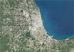 Colour satellite image of Chicago, Illinois, USA. Image taken on August 15, 2014 with Landsat 8 data.