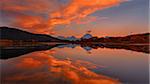 Oxbow Bend of Snake River with Mt Moran in Autumn at Sunset, Grand Teton National Park, Wyoming, USA