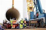 Engineers working on wind turbine