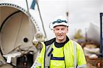 Portrait of engineer at wind farm