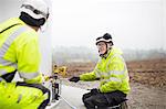 Engineers working on wind turbine