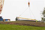 Wind turbine being erected