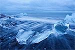 Beach with black sand near Jokulsarlon Lagoon, Iceland