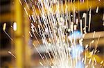 Sparks flying in factory
