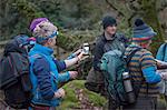 Group of people preparing to go orienteering