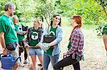 Environmentalist volunteers planting new trees