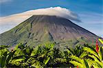 Costa Rica, Alajuela, La Fortuna. The Arenal Volcano at sunrise. Although classed as active the volcano has not shown any explosive activity since 2010.