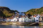 United Kingdom, England, North Yorkshire, Staithes. Early morning in the harbour.