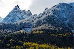 Europe, France, Haute Savoie, Rhone Alps, Chamonix Valley, spring snow