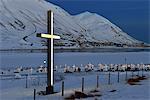 Cemetery and Port of Siglufjordur, Iceland